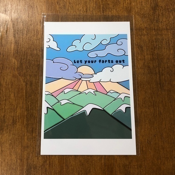 “Let Your Farts Out” Original Artwork 4x6 by rendering cosmos, Alisha Capps - Picture 1 of 3